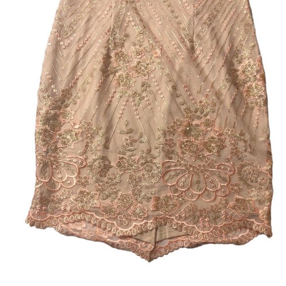 Xenia Boutique Sequin Floral Print Embroidered Mini Dress Sz 8 - Picture 5 of 12